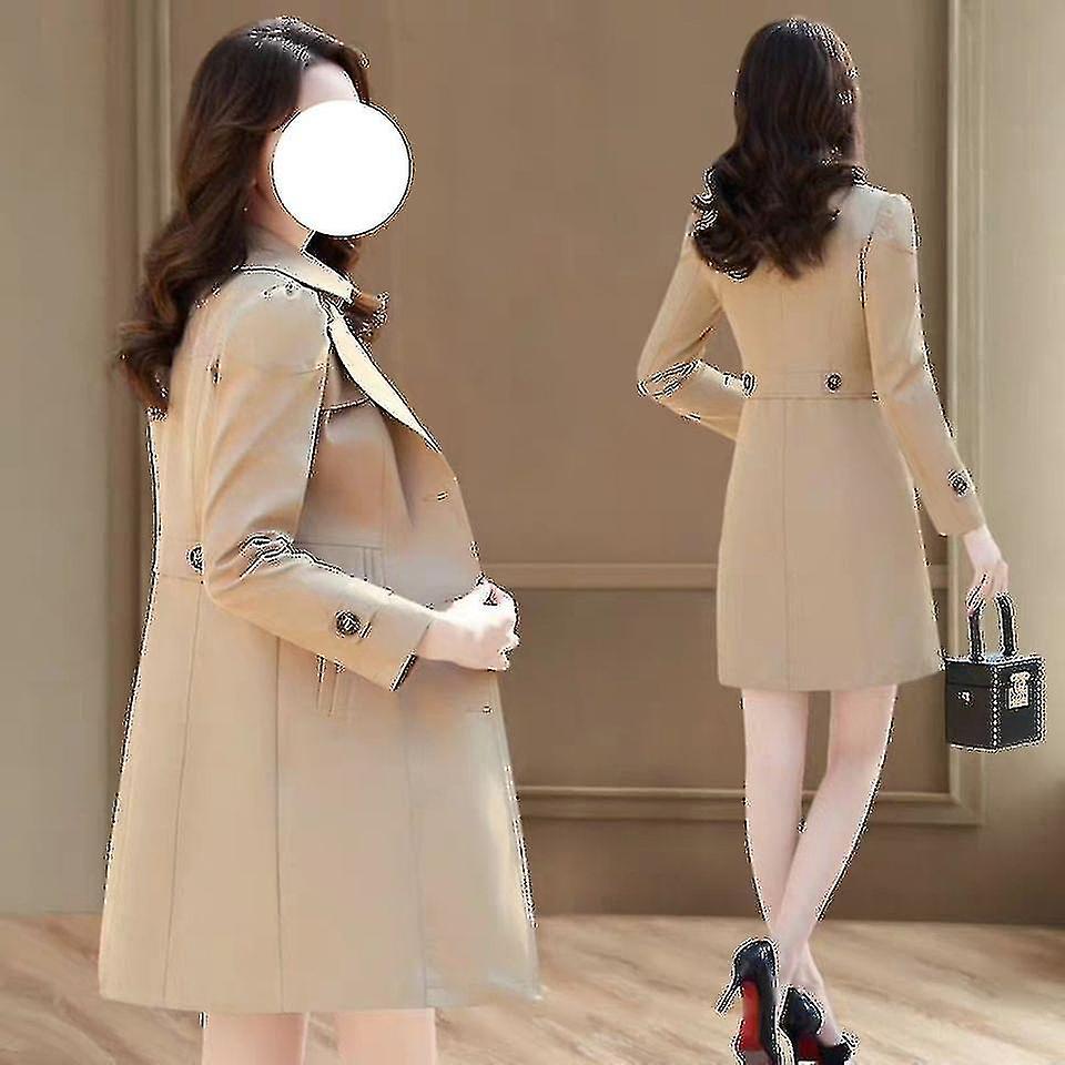 Womens Single-breasted Trench Coat Oversize Long Sleeve Coat With Pocket Gift For Christmas Birthday New Year