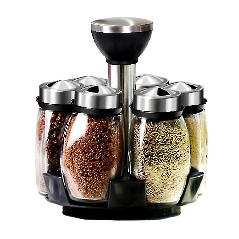 7pcs Rotary Spice Jar