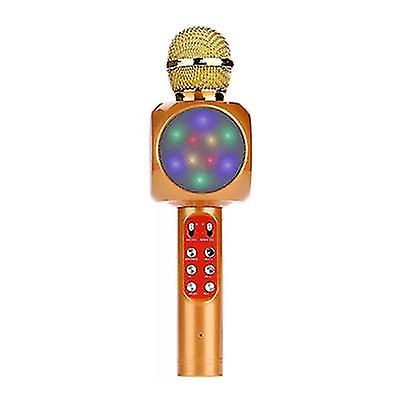 Gold Professional Bluetooth Wireless Microphone Handheld Speaker Karaoke Music Player Az17794
