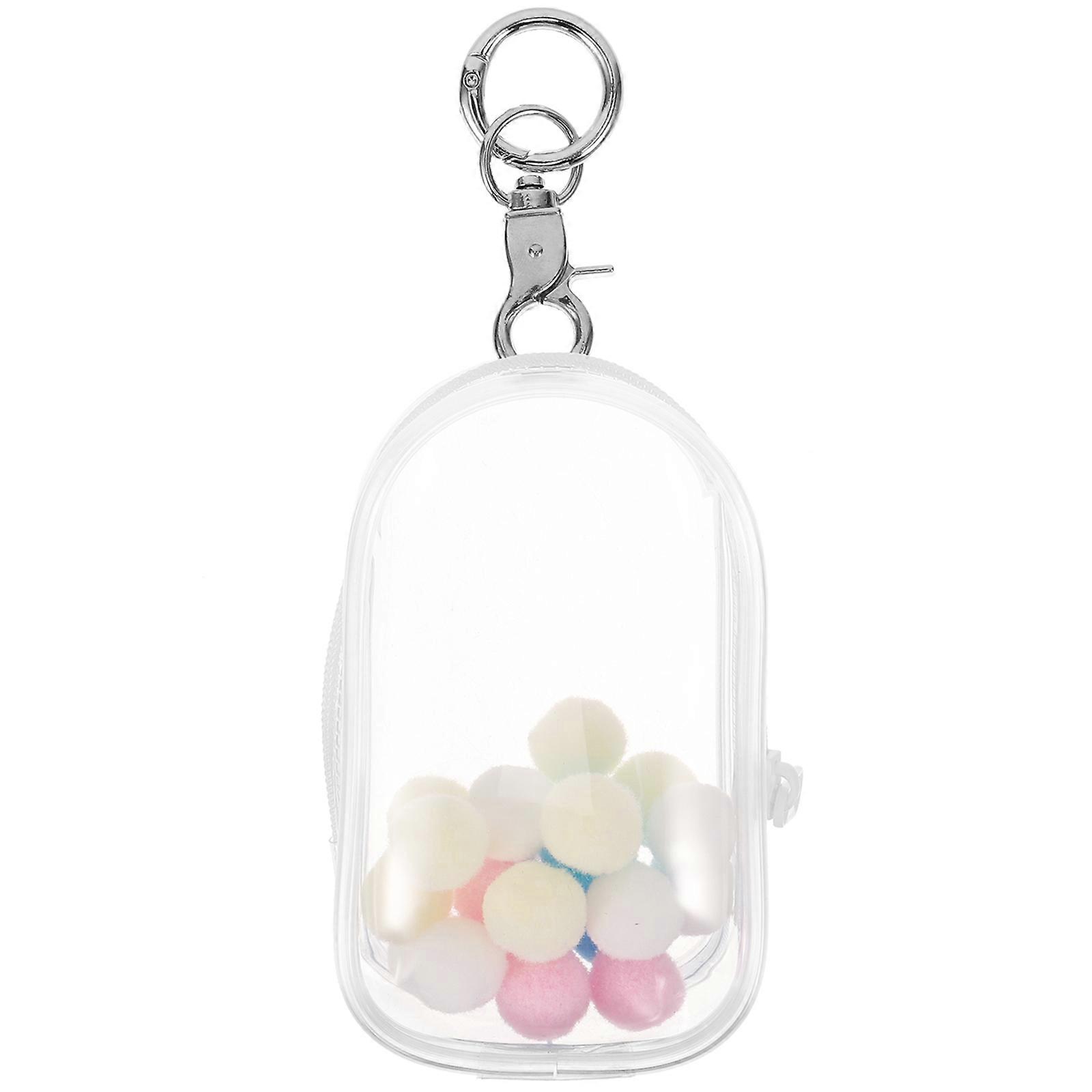 Mini Doll Storage Bag with Keychain Clear Display Case Keychain Mini Figurine Bag