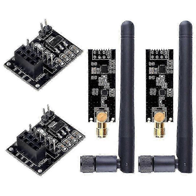 2pcs Nrf24l01+pa+lna Rf Transceiver Module With Antenna 2.4 Ghz 1100m + Nrf24l01 Wireless Module Fo-