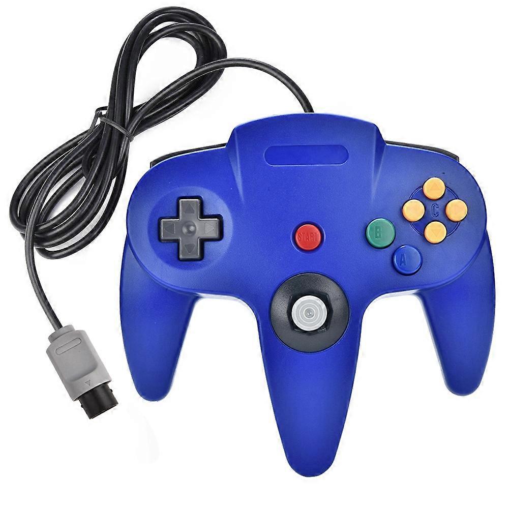 Replacement Classic Wired Game Pad Controller Wired Joystick for N64 (Blue)