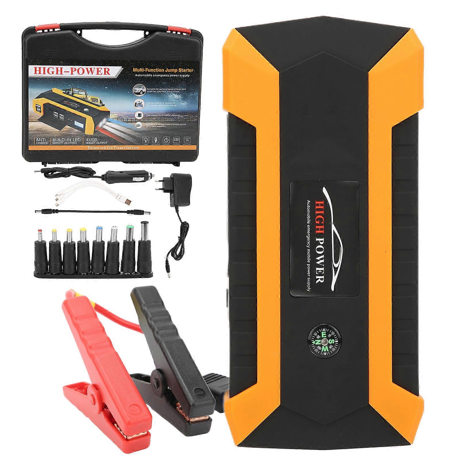 20000mAh Car Jump Starter 12V LED Digital Display Power 4USB with Flashlight Emergency Power Bank EU Plug 100240V E2U611