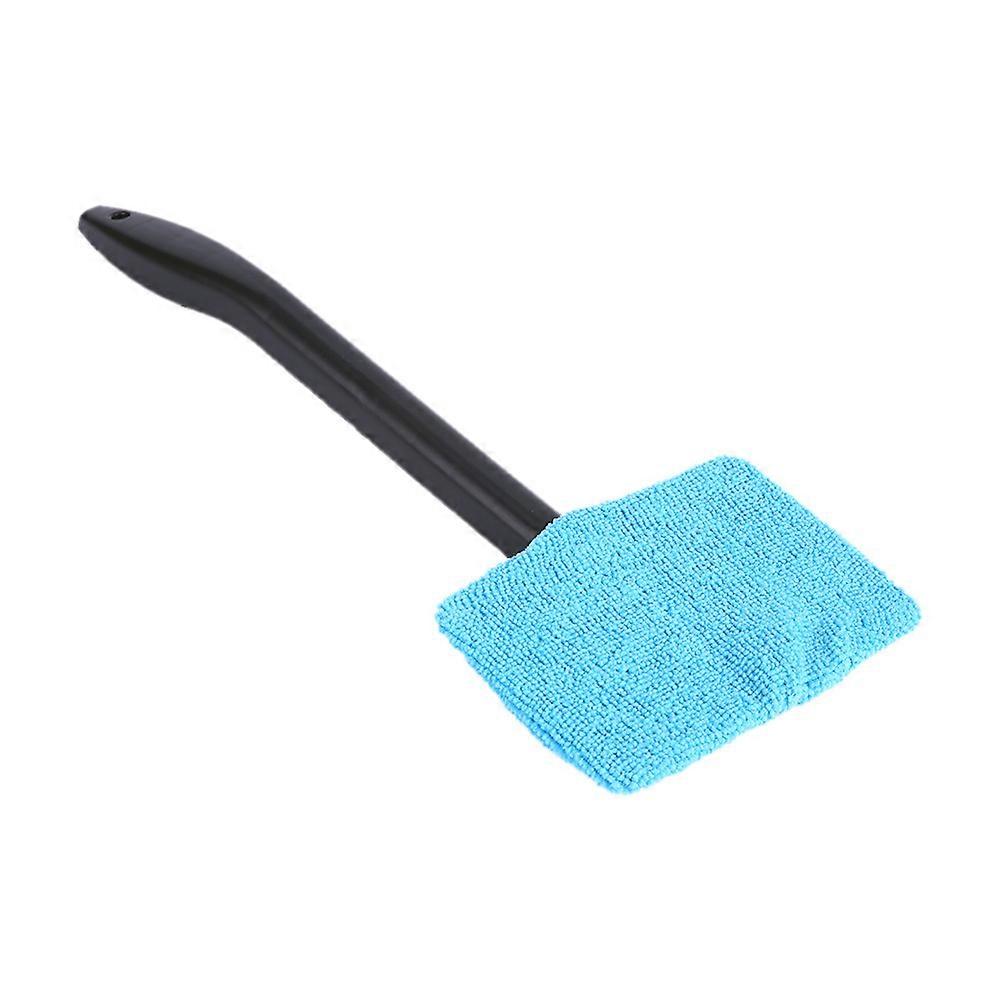 1pcs Microfiber Car Window Long Handle Cleaning Brush Car Windshield Cleaning Tool Light Blue