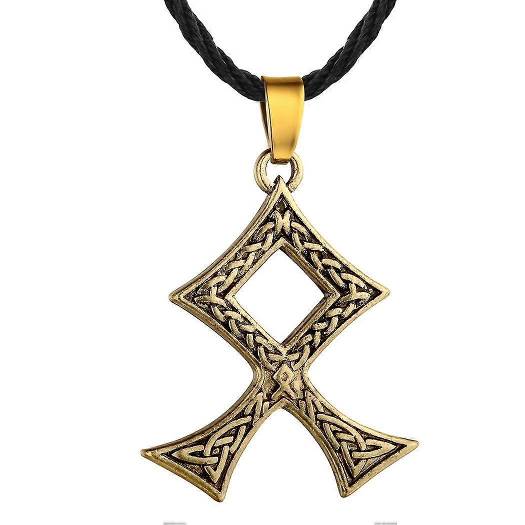 Algiz Rune Vedhæng Elhaz Amulet Viking Runer Charm Cross Halskæde Skandinavien Nordisk Hedensk Beskyttelse Talisman Celt Knot Smykker