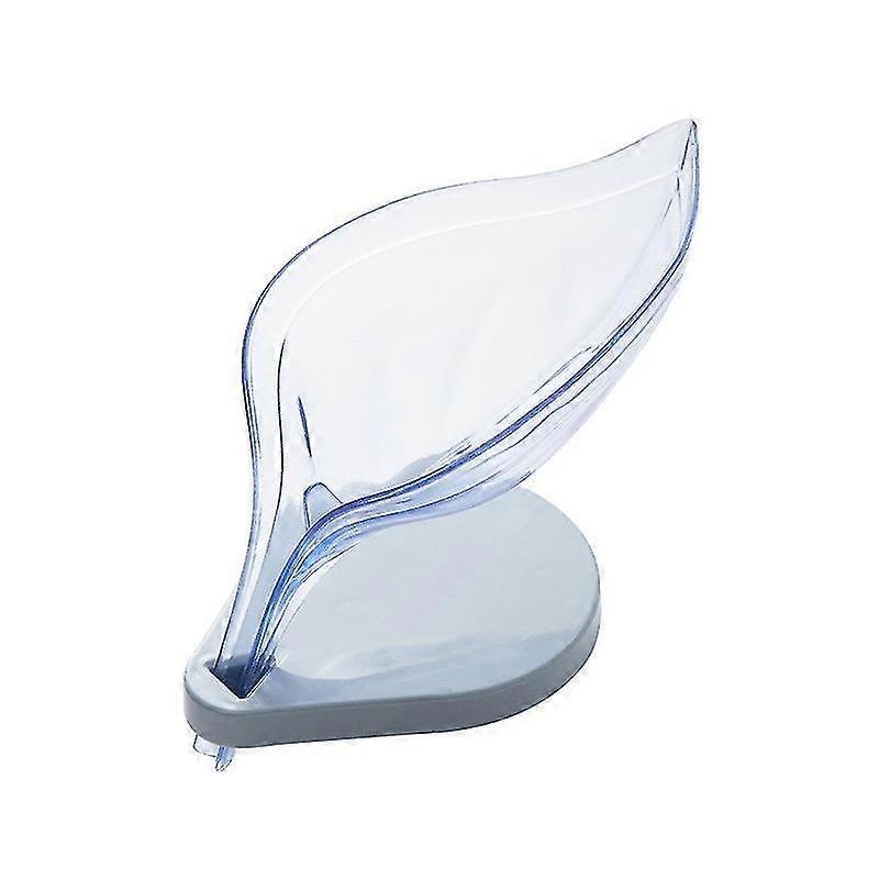 Self Draining Soap Box Holder Leaf Shape Dish Tray Saver Holder With Suction