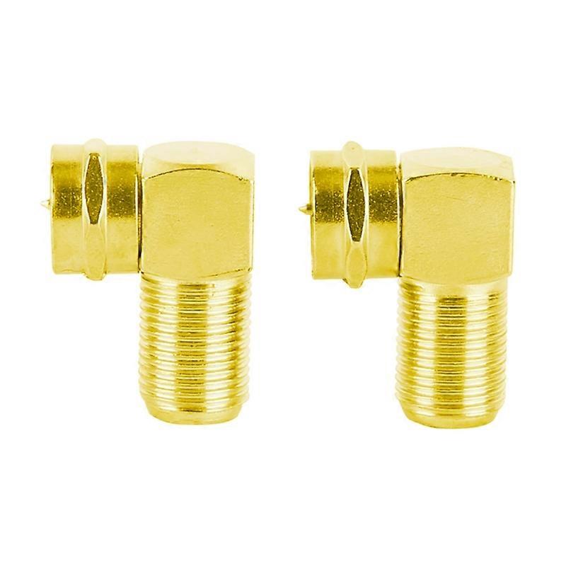 2-Pack Right Angle F Type Connector for Cabinets Coaxial Cable Connection