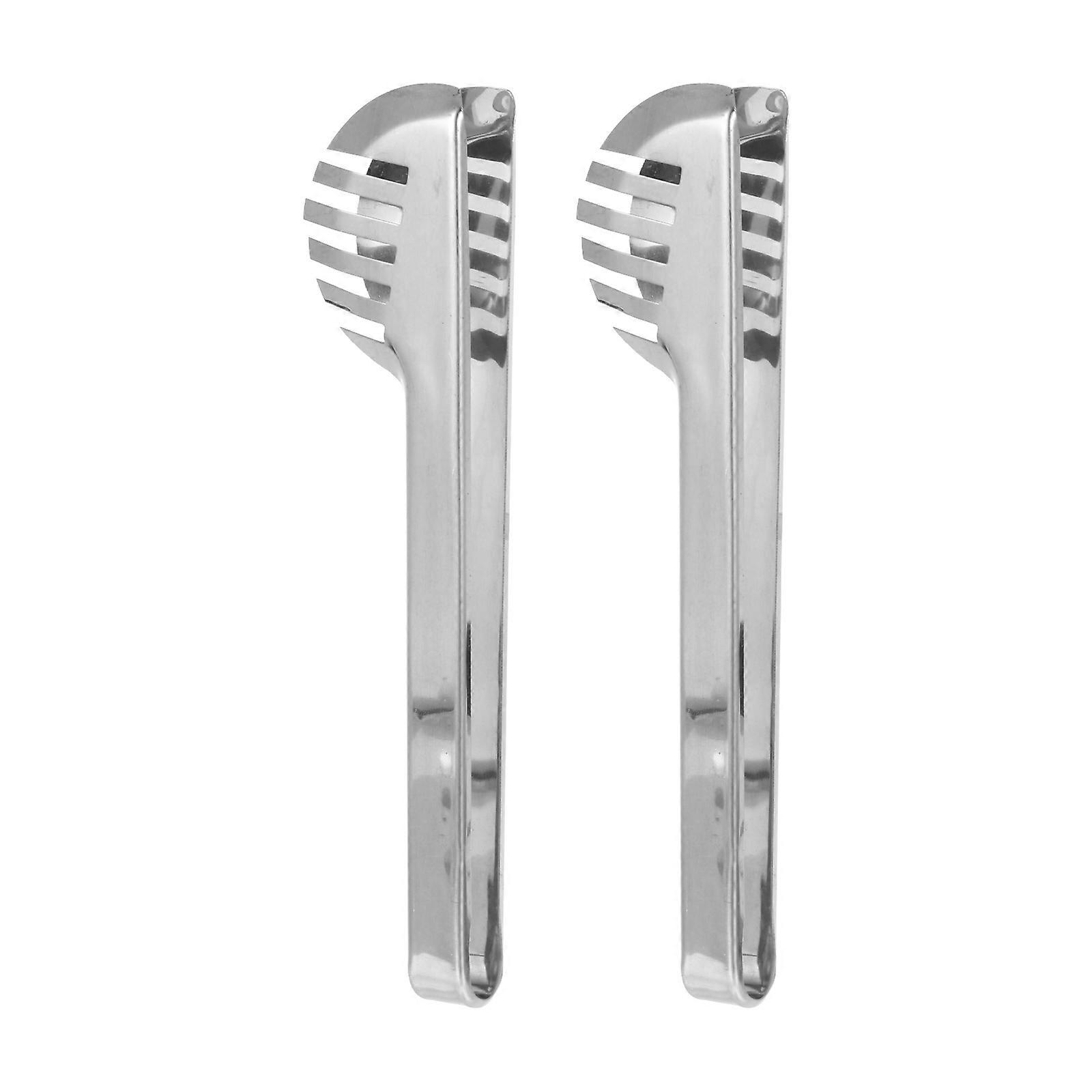 2 قطعة من الغذاء ملقط المطبخ ملقط الفولاذ المقاوم للصدأ الخبز المشابك المعكرونة بوفيه المشابك