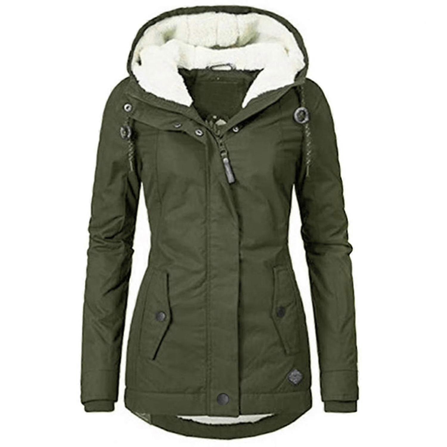 Impermeabile cappotto invernale con cappuccio caldo cappotto di cotone foderato in pile thickend per le donne