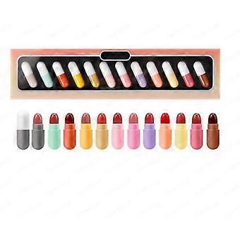 12 Läppstift Matt Matt Finger Mini Läppstift Provuppsättning