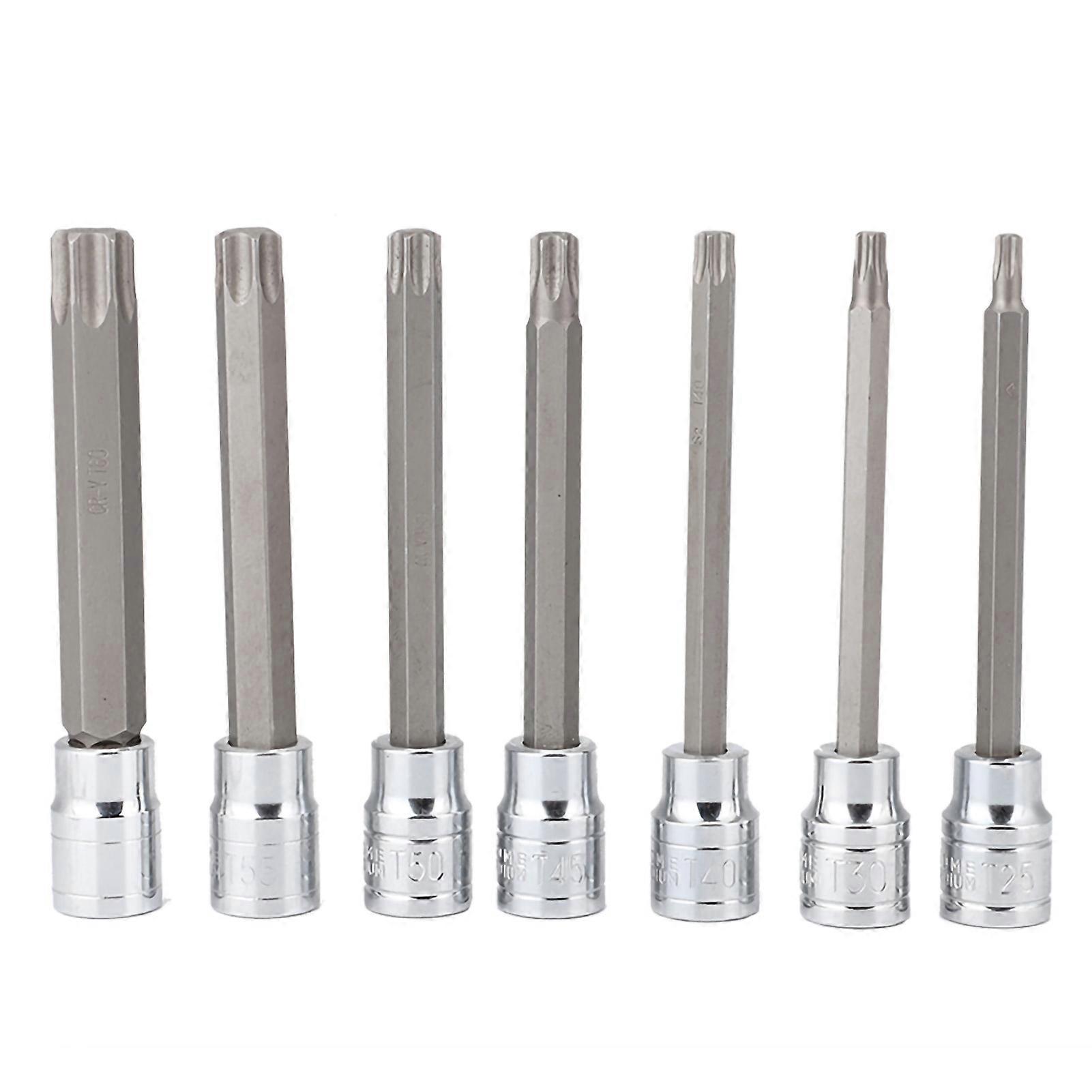7Pcs 3/8inch Drive Extra Long Torx Star Bit Socket Set