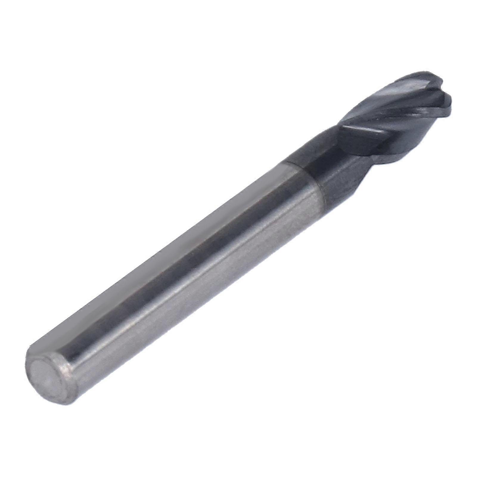 Ball Nose End Mill 4 Flute Tungsten Carbide Spiral Milling Cutter CNC Router Bit for CuttingR3x12xD6x50