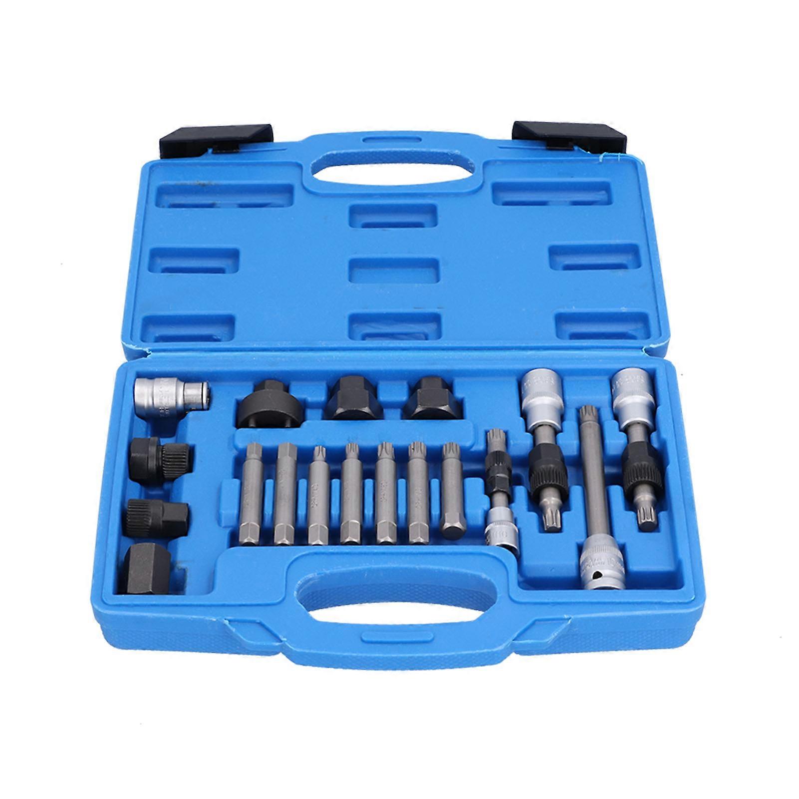 18pcs Alternator Pulley Removal Tool Kit Disassembly Socket Bit Universal for Car YEMAA