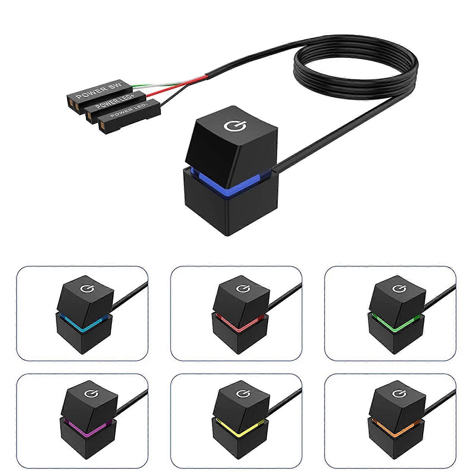  On/Off PC Power Button Switch Cable Portable Desktop Computer LED Switch Cord