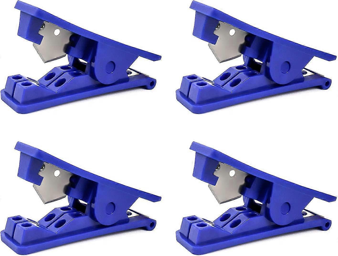 PVC-rørkutter, nylonplastslangekutter for opptil 1/2" ytterdiameter, Pu-Pe-rør, blå, 4-pakning