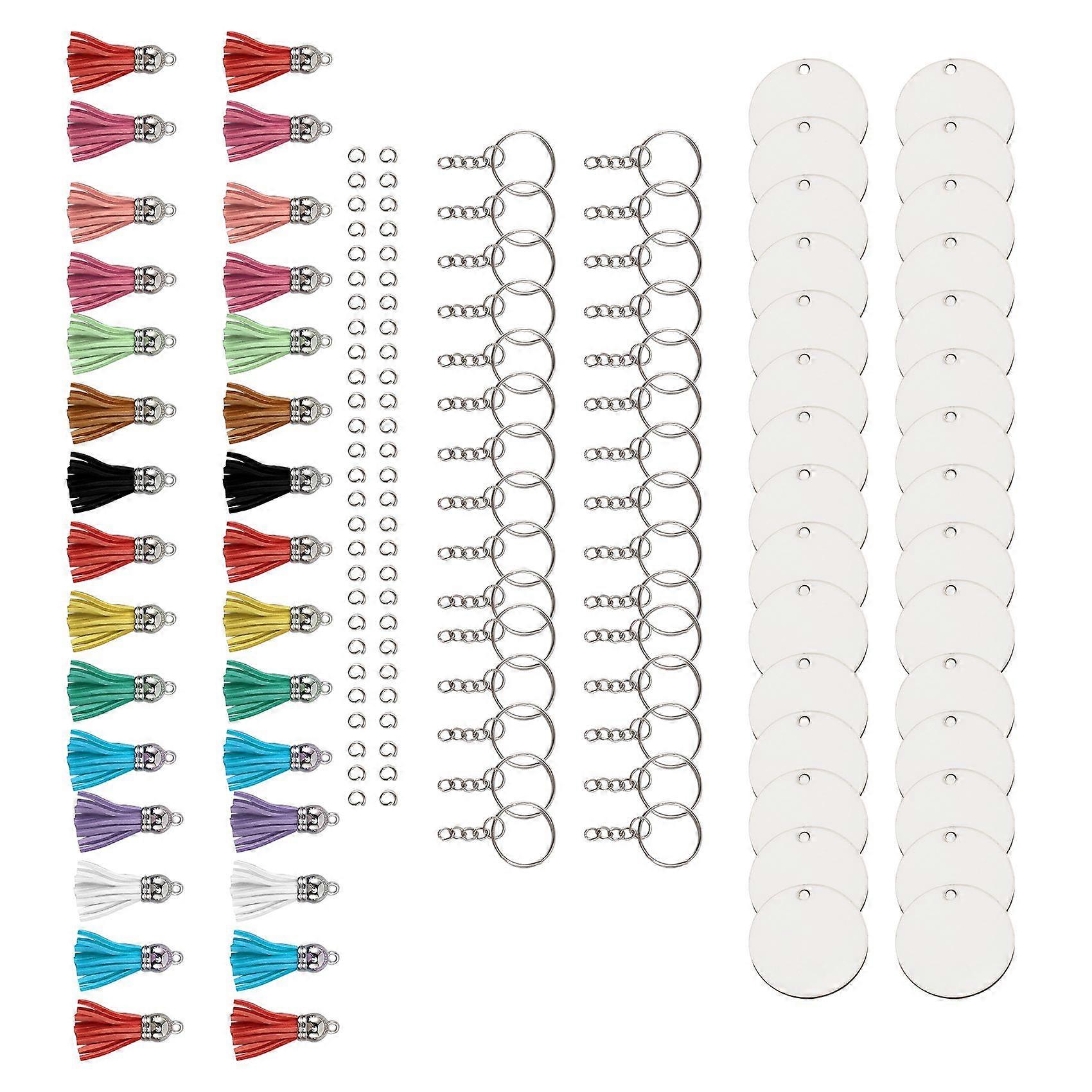 150PCS Sublimation Blanks Keychains Bulk, Keychains Ornament Set for Crafts, Jewelry Making