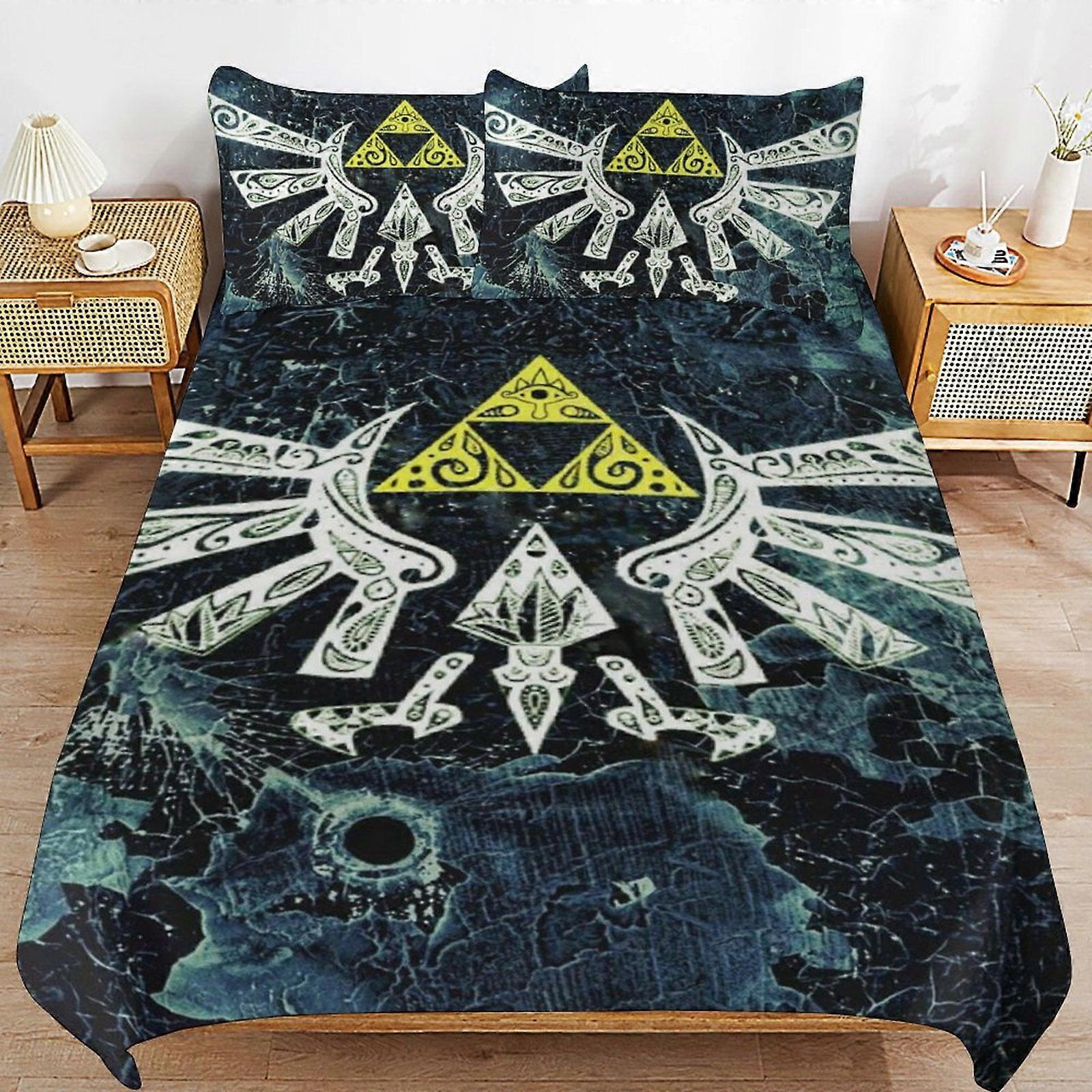 x49 The Legend of Zelda Comforter Set 3 Pieces Quilt Cover Set Soft Bedding Sets for All Seasons (1 Comforter  2 Pillowcases) hb49