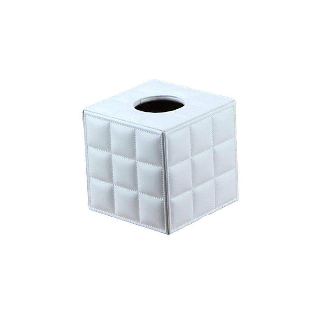 Square Tissue Box Holder Decorative Leather Tissue Box Holder Modern Tissue Case for Bathroom Vanity Countertop