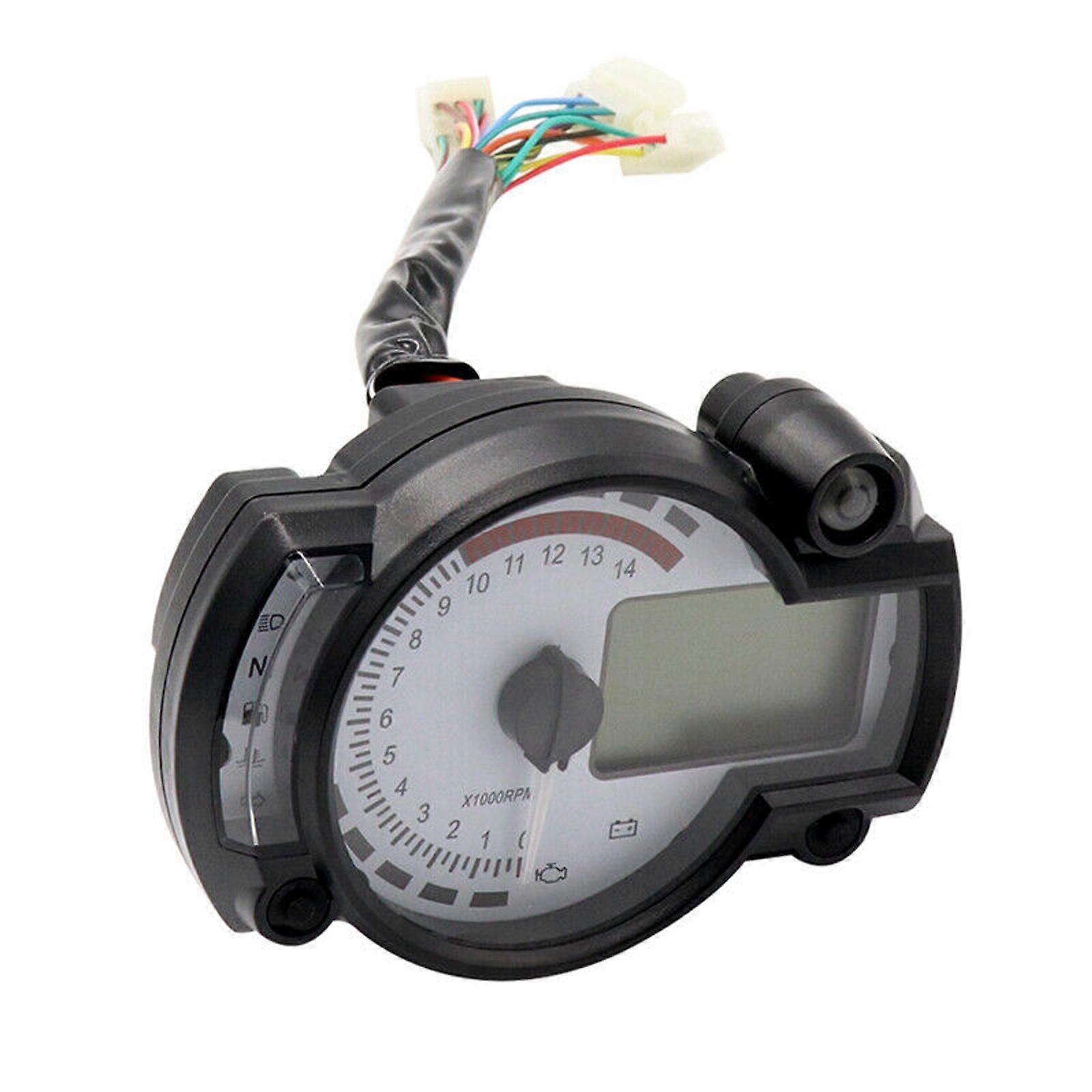 Universal LCD Digit Motorcycle Speedometer Tachometer Gauge Odometer 15000RPM NEW