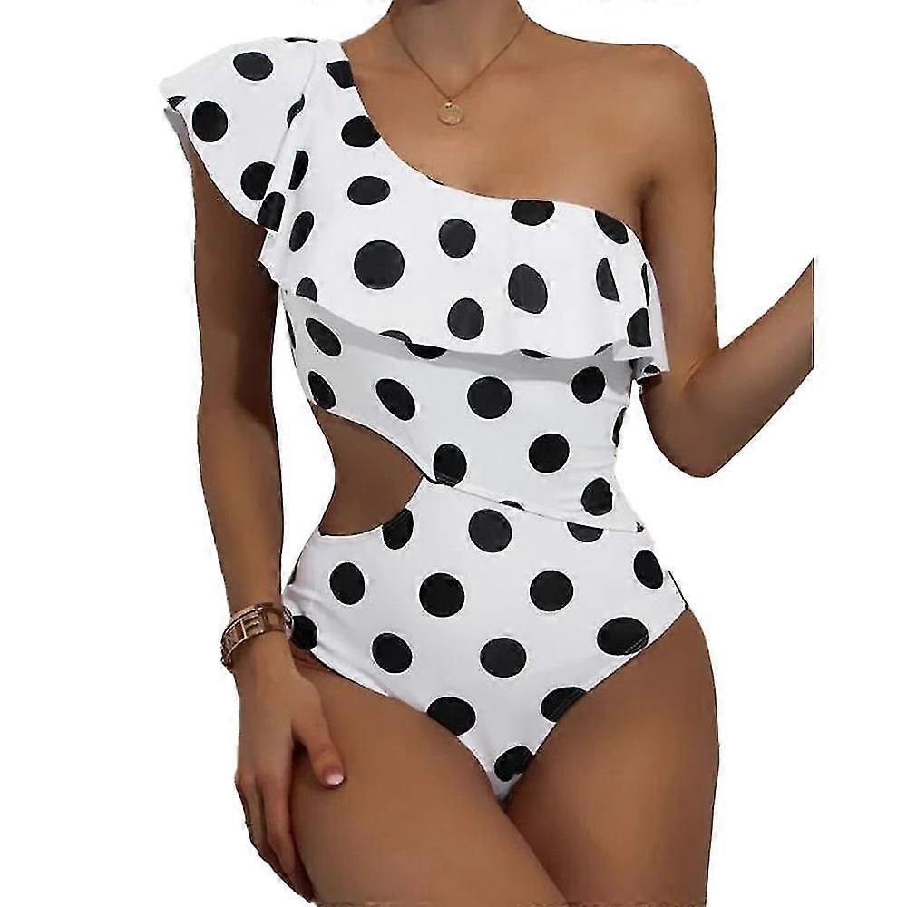 Women's Cutout Ruffled Shoulder Swimsuit