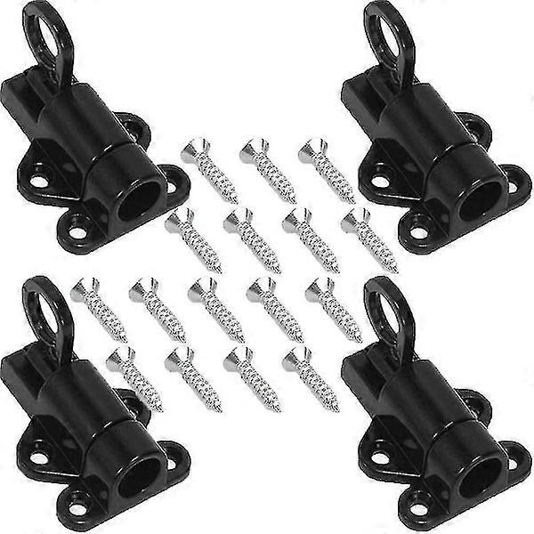 Automatic Door Lock, Aluminum Latch, Window Lock, Window Security - 4pcs (Black)