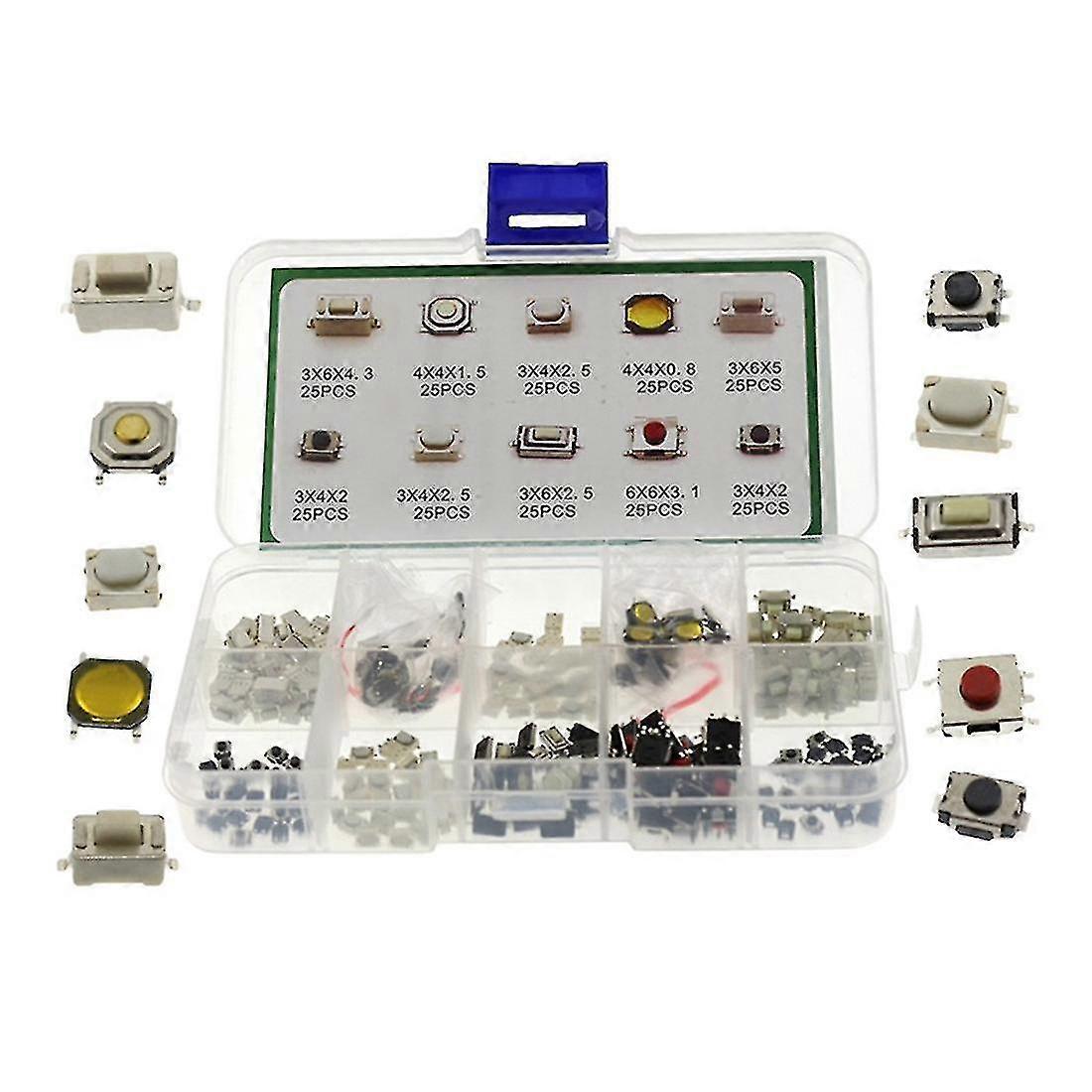 250pcs Bil fjernkontroll Key Switch Reparasjon Small Switch taktile knappebrytere Komponent Package