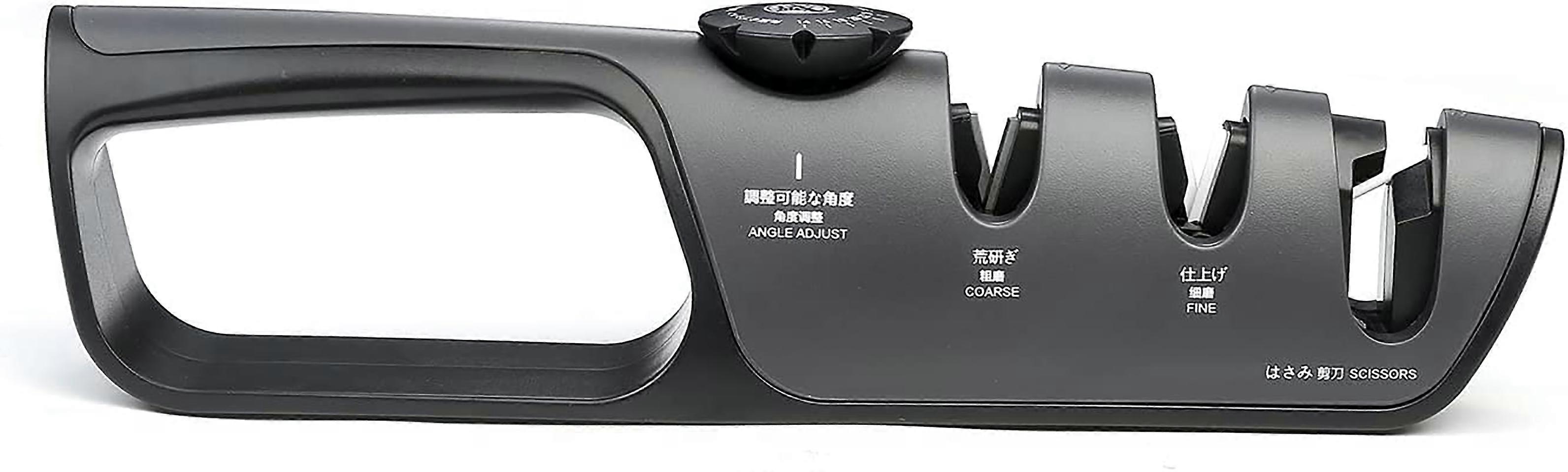 Professional 3 Level Knife Sharpener - Japanese Knife Sharpener with Adjustable Angle Handle and Polishing Kitchen Sharpener