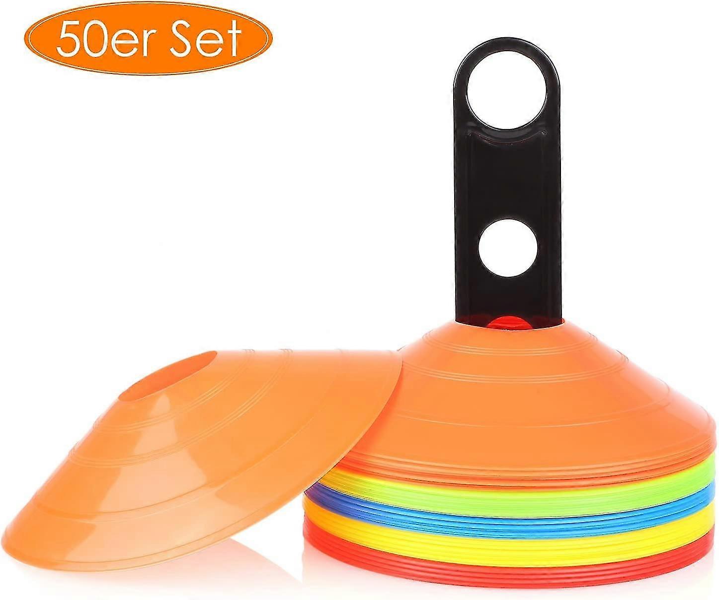Set Of 50 Marking Caps, Football Caps, Marking Plates, For Training Caps In Football, Hockey, Handball Or Training Aid For Coordination