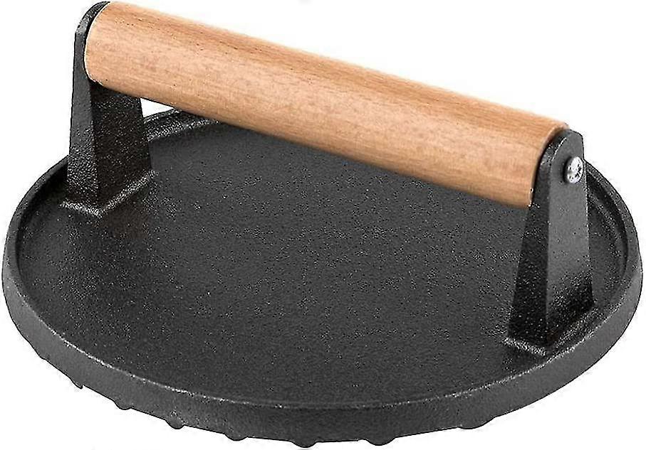 Burger Smasher Non-stick Burger Presses Meat Press Cast Iron Bacon Press Steak Meat Grill Weight Heavy Duty Bbq Tool With Wood Handle Bbq Accessories
