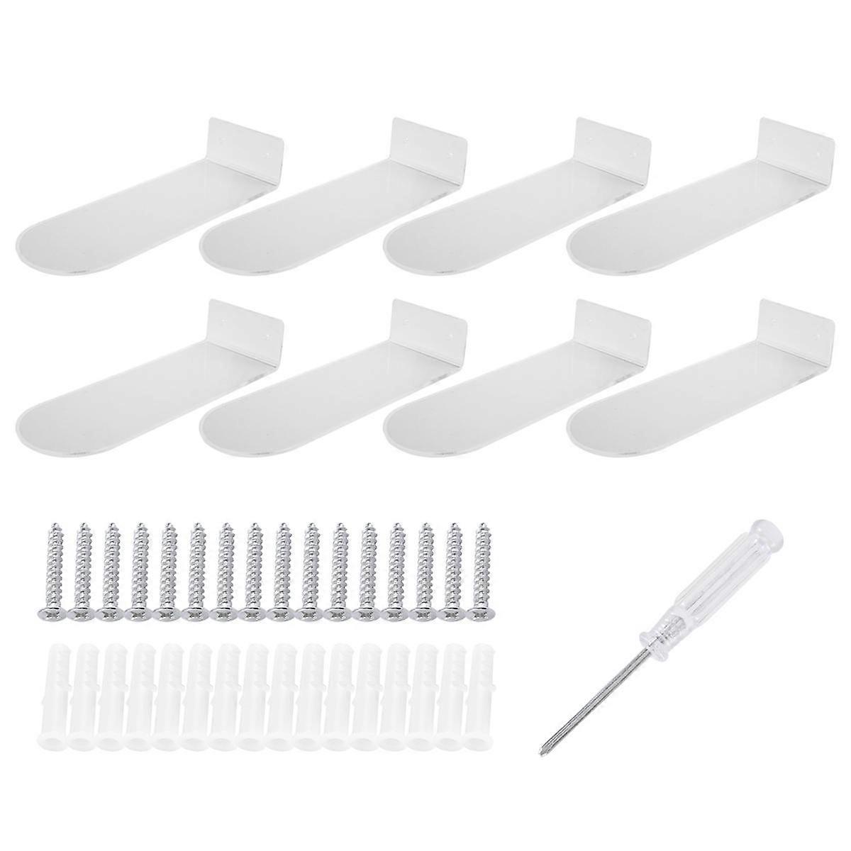 Floating Shoe Display Shelves for Wall Mount Set of 8,Clear Acrylic Floating Shelves for Showcase S