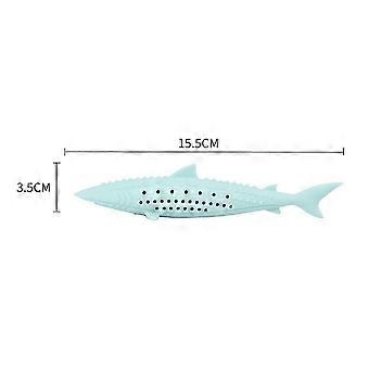 Catnip Silicone Fish Chew Toy for Cats Interactive Teeth Cleaning and Training