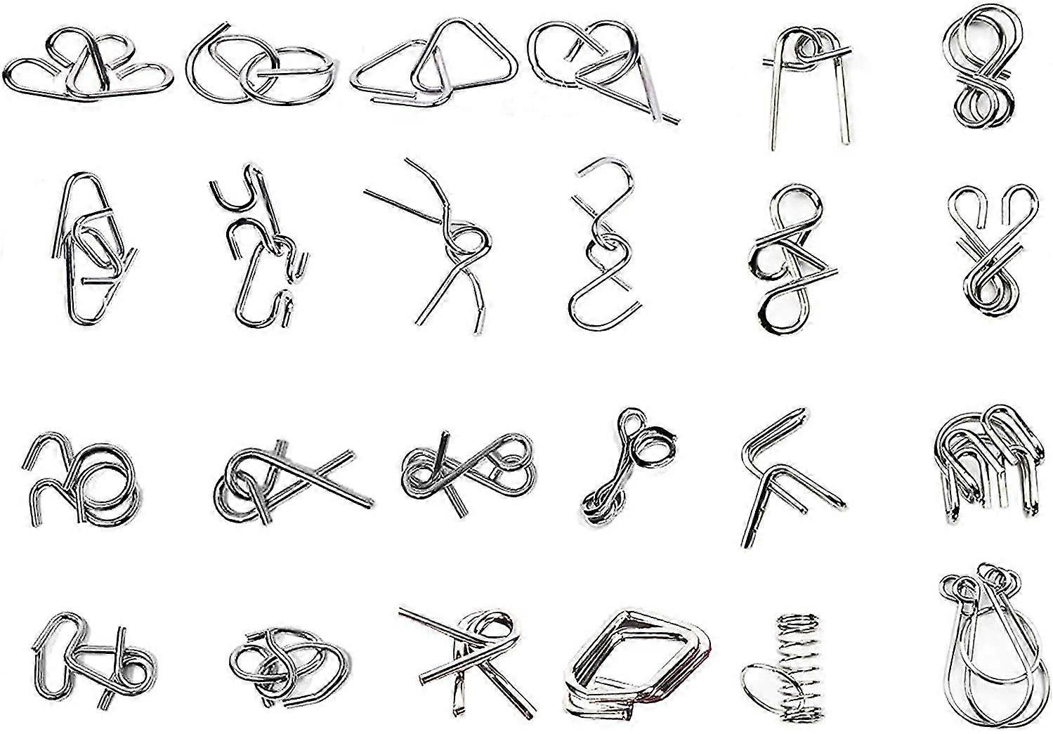 מתכת חוט פאזלים Iq צעצועים המוח טיזר קסם צעצוע פאזל 24 יח '