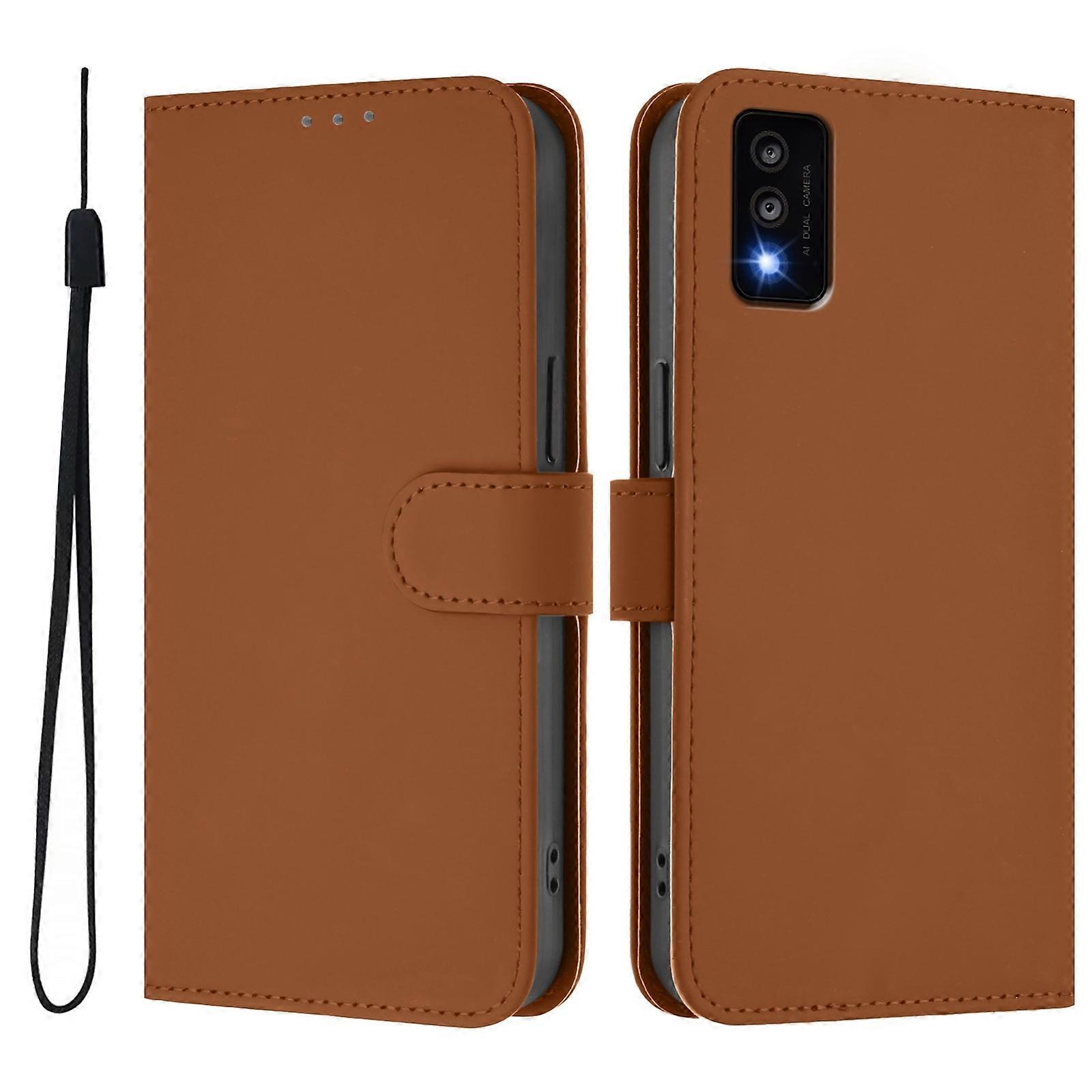 Solid Color PU Case For TCL 30T
