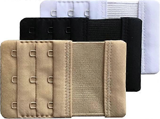 Women's 3 Pack Soft Comfortable Bra Extensions 3 Hooks, 10.5cm x 5.7cm