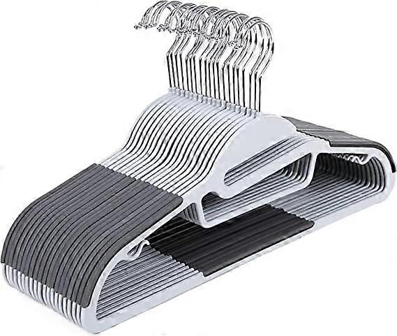 حزمة من 20 شماعات بدلة بلاستيكية ، شديدة التحمل ، فتحة على شكل حرف S ، غير قابلة للانزلاق