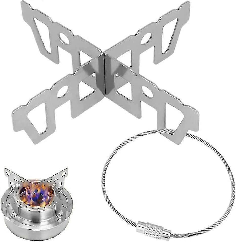 الكحول موقد الصليب الوقوف الفولاذ المقاوم للصدأ وعاء الوقوف المحمولة رف الدعم للمشي لمسافات طويلة التخييم في الهواء الطلق النشاط 1PCS)