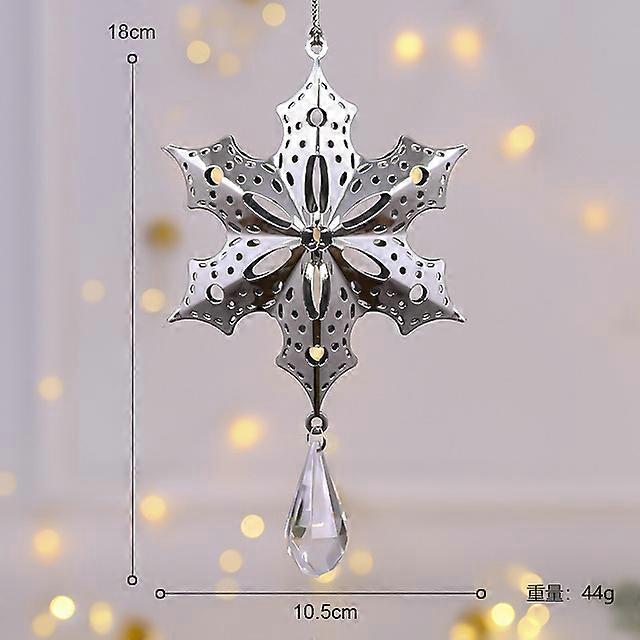 Snowflake Icicle Drop Ornaments Crystal Christmas Tree Transparent Decoration Pendant Xmas Home Tree Decor Hanging New Year 2023