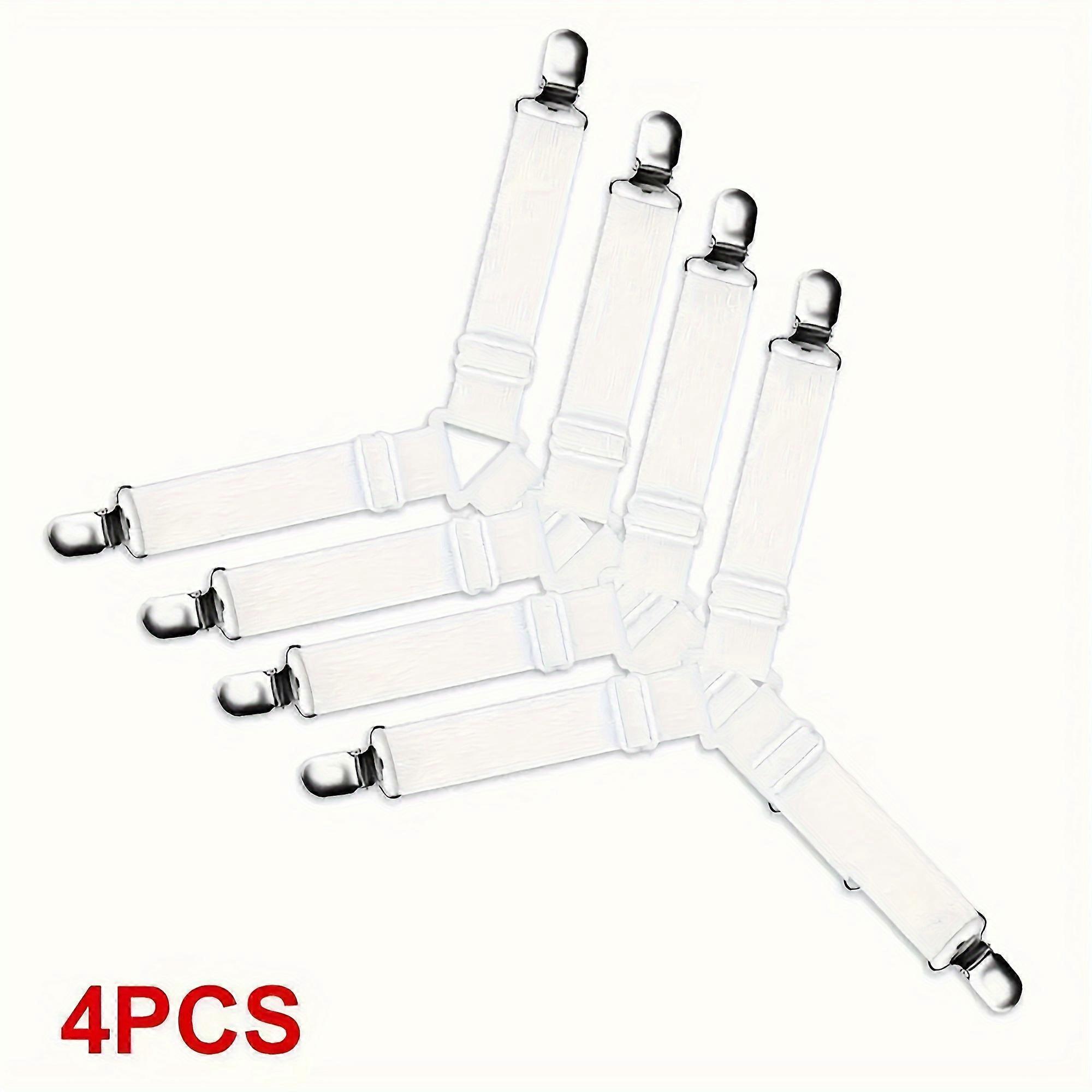 4pcs Black Adjustable Sheet Holders - Secure, Slip-Resistant Buckles for Quilts, Tablecloths, Curtains & Sofas - Versatile, Stylish, Durable Tent Hold