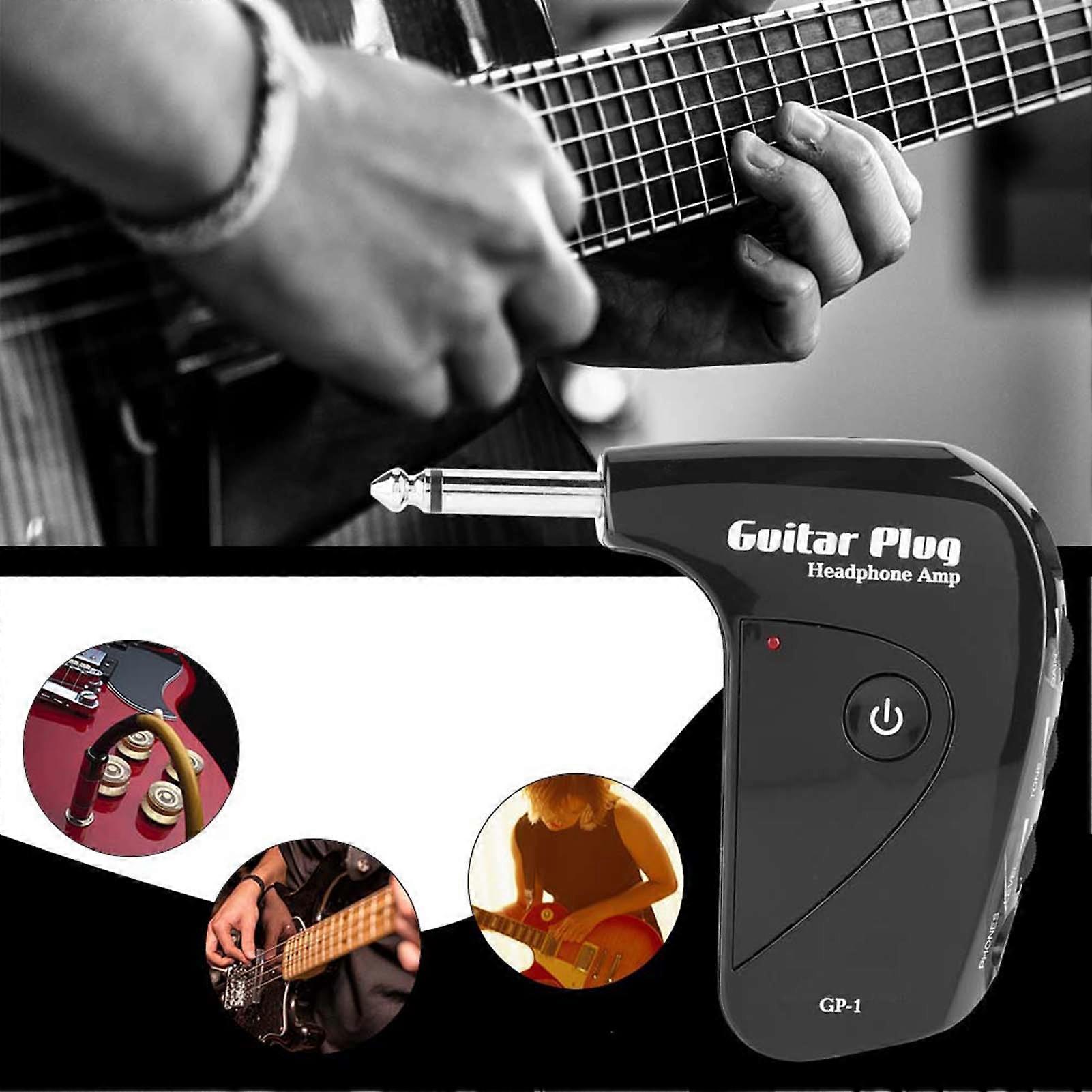 Mini Guitar Headphone Amplifier with British Distortion Effect Aux IN Portable Battery-Powered