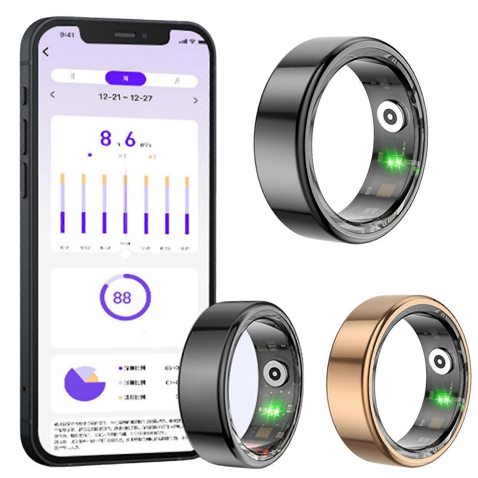 男性と女性のためのスマートリング、睡眠モニタリングステップカウンター機能付きフィットネストラッカーリング、50%オファー