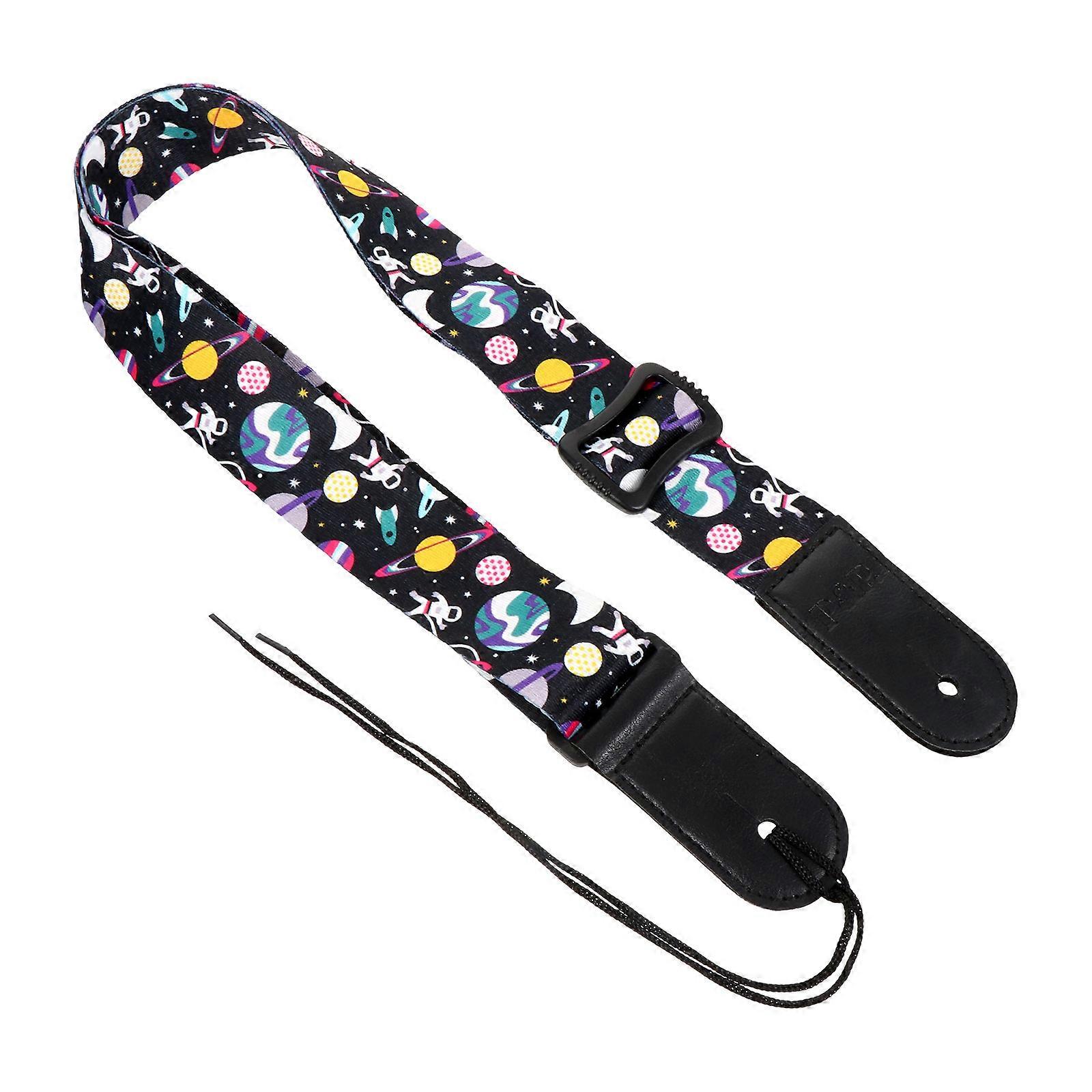 Kids Guitar Strap Genuine Leather End and Polyester Guitar Shoulder Strap