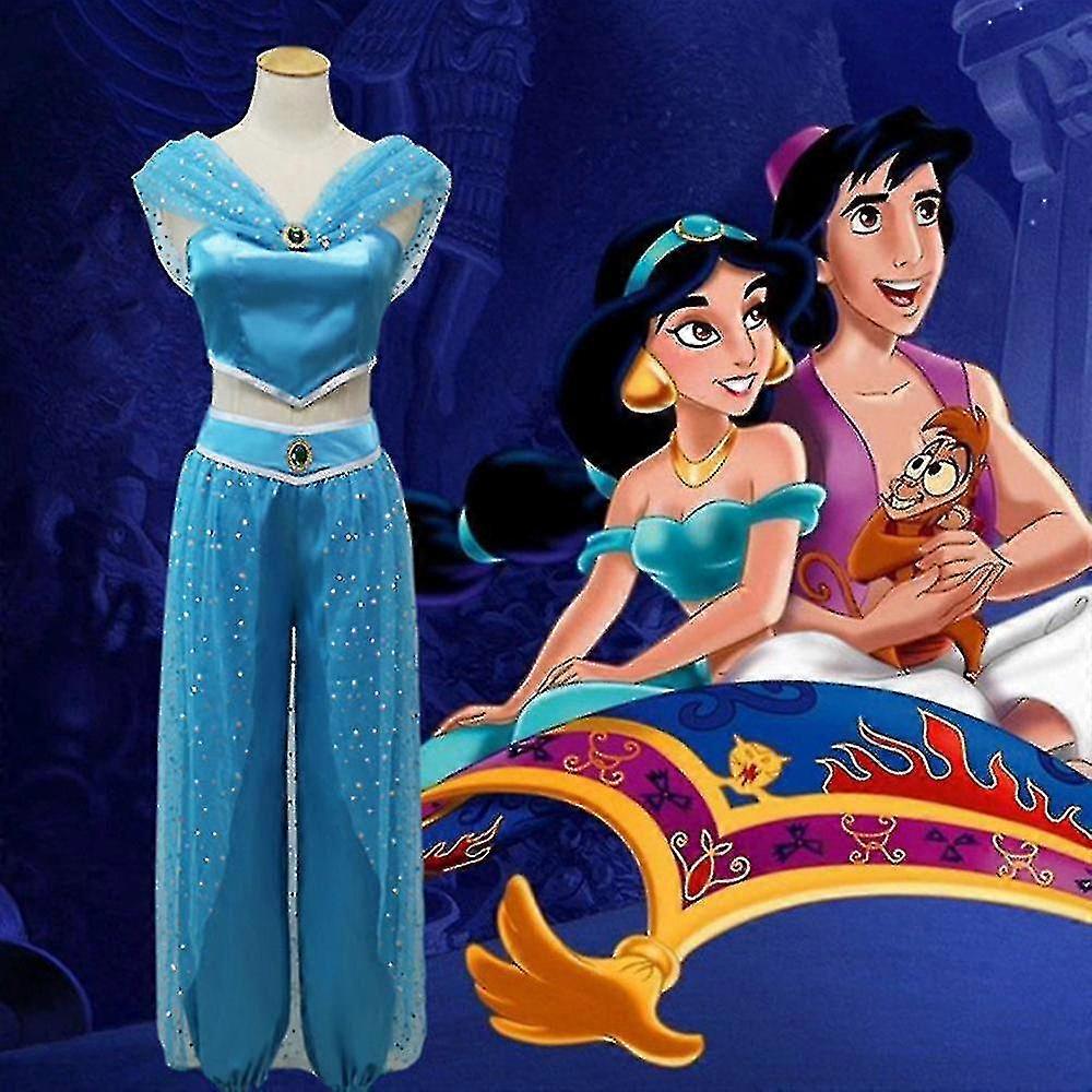 Halloween Costume Vestito Jasmine Disney Aladdin Vestito Carnevale