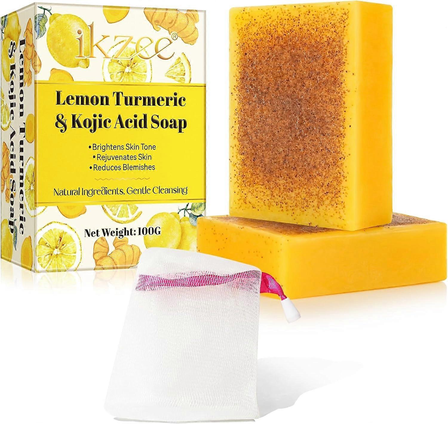 Kojic Acid Soap, Turmeric Soap Bar, Lemon Turmeric Kojic Acid Soap Bar για Σκούρες Κηλίδες, για όλους τους τύπους δέρματος Άνδρες Γυναίκες Πρόσωπο & Σώμα