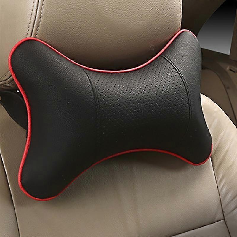 Car Neck Pillows Pu Leather head support protector black/red universal headrest backrest cushion easy install and clean