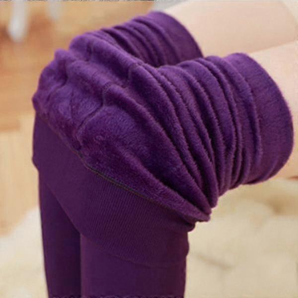 Fleece Lined Warm Leggings Pants For Womens