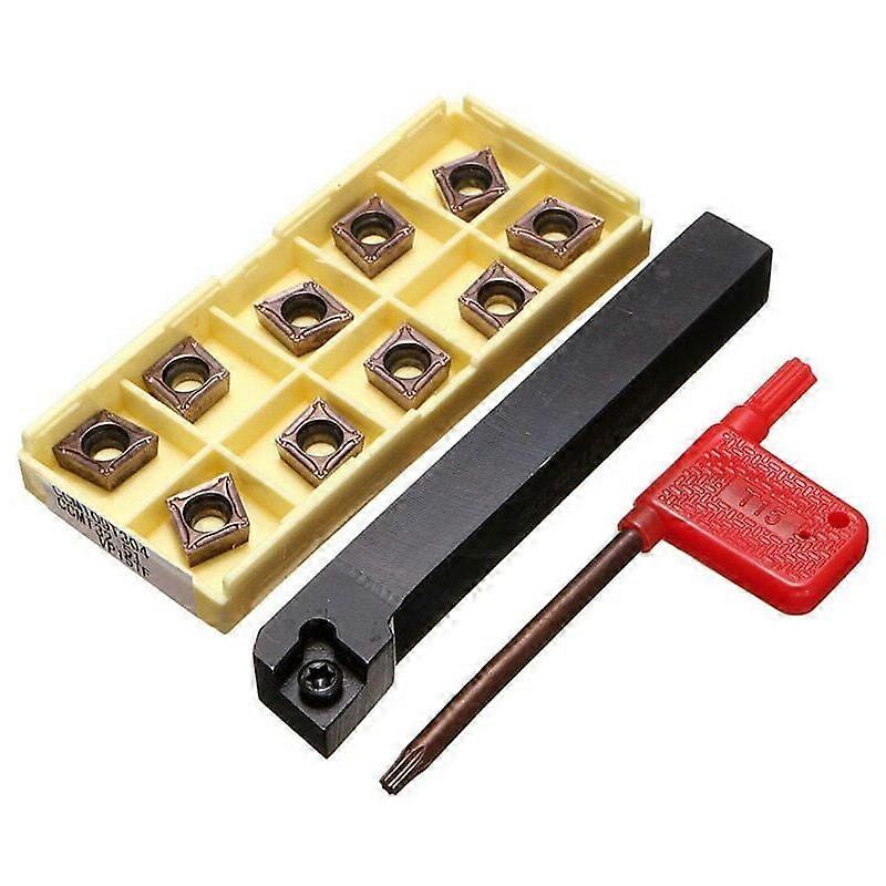 Metal Lathe Accessory, 12x100mm Tool Holder & 10 Inserts