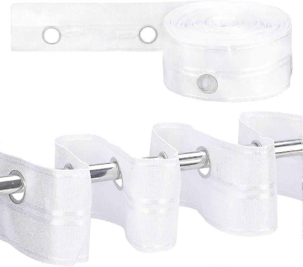 Polyester Curtain Tape for Hook with Iron Findings Drapery Header Tape Flat White 79mm Hole: 22mm 20m/roll