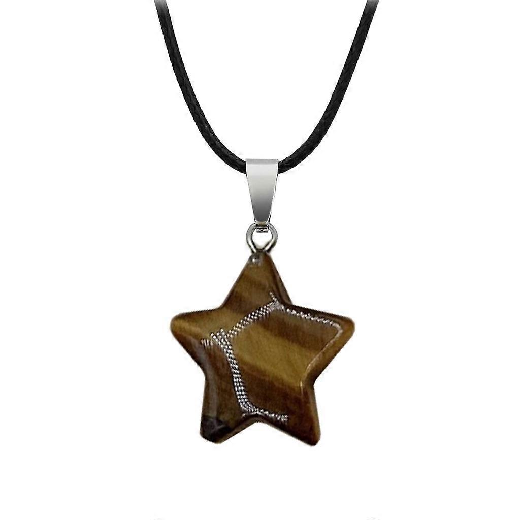 Star Pendentif Tempérament Simple Cold Wind Réglable Cuir Collier de corde