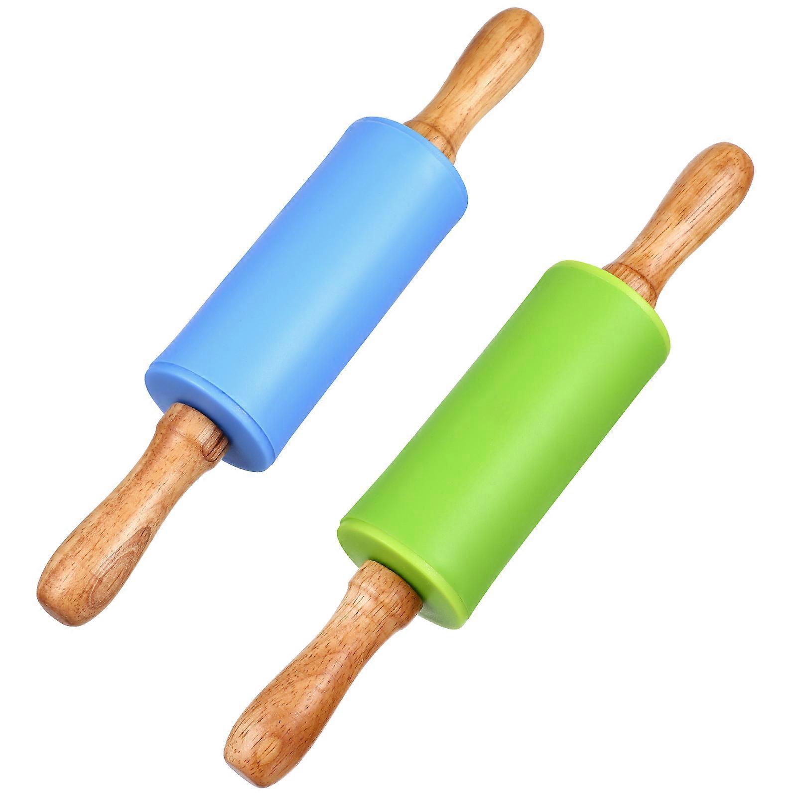 2 Pcs Toys Kids Pastry Rolling Pin Relieveing Rolling Pin Cookie Rolling Pin Classic Rolling Pin Rolling Stick Hornear