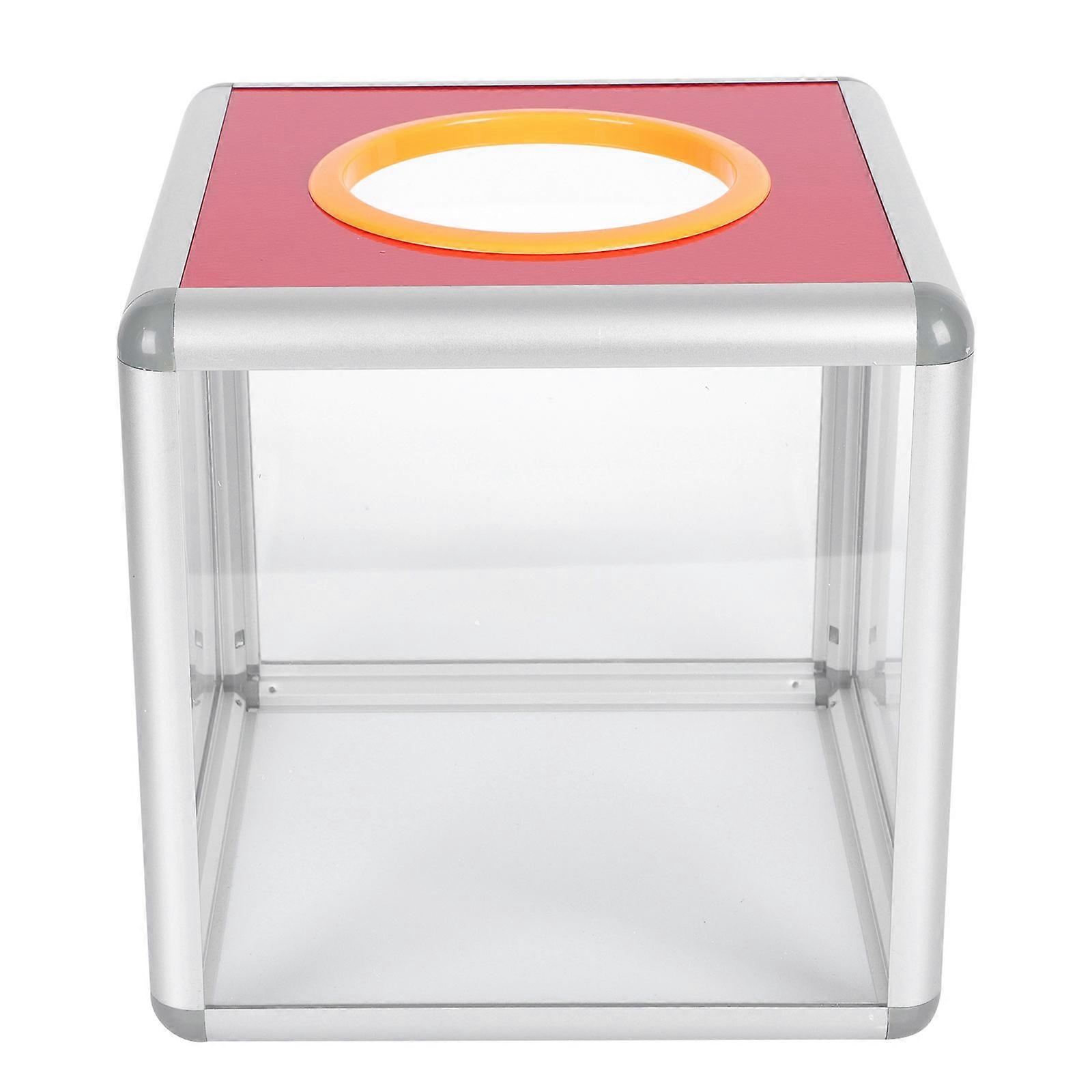 Acrylic Ballot Box With Lock & 100 Raffle Tickets - 6x5.1x4 Inch Secure Donation & Voting Box